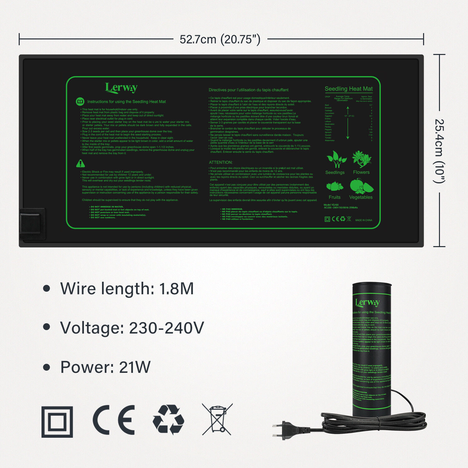 Mata grzewcza LERWAY 21W do sa – Seedling Heat Mat recenzja i cena
